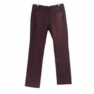 Y2K Tristan PLeather Pants Red Burgundy Oxblood Straight Leg High Rise soft goth